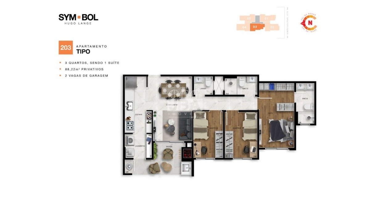 Residencial Sym.bol - Planta da unidade 632981135 Residencial Sym.bol - Planta da unidade 632981135